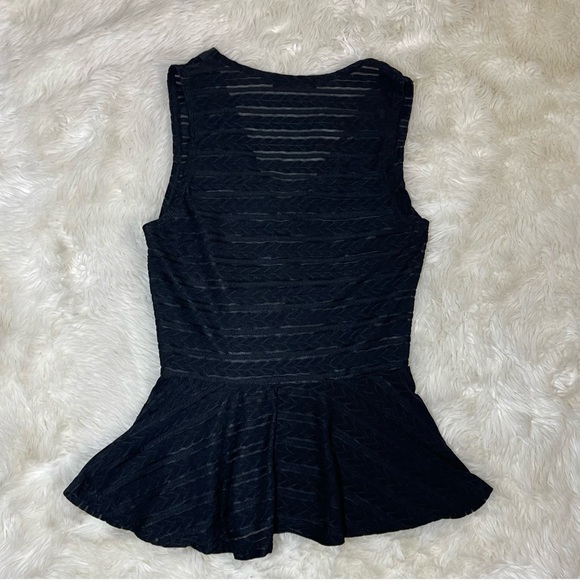 Blush Sheer Lace Up Top - Picture 3 of 9